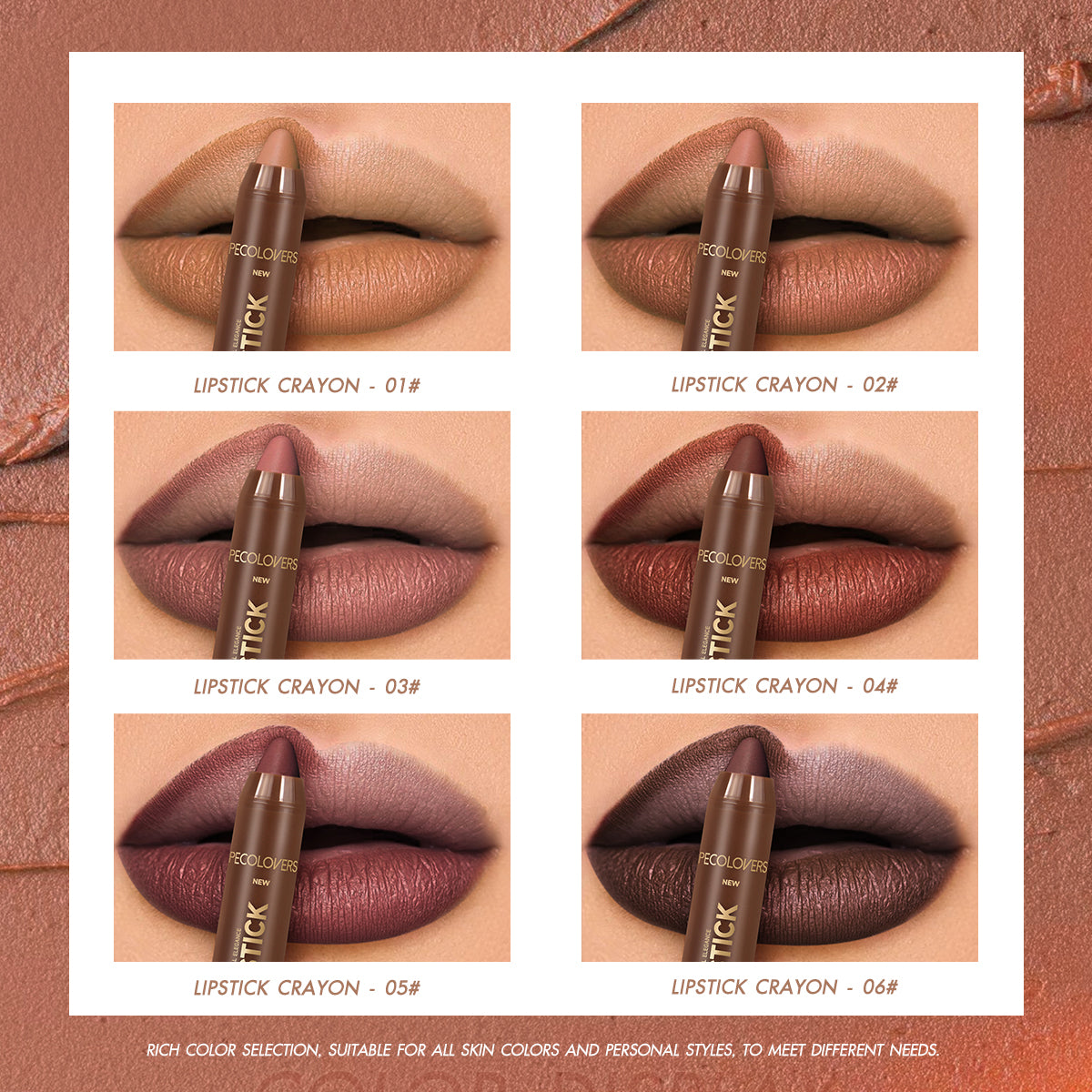 Red Lipstick Pencil Contouring Lipliner Outline Tint, Fine Tip Lip Liner, Sexy Brown Lip Crayon, Soft Mist Matte Pen