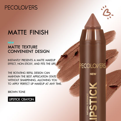 Red Lipstick Pencil Contouring Lipliner Outline Tint, Fine Tip Lip Liner, Sexy Brown Lip Crayon, Soft Mist Matte Pen