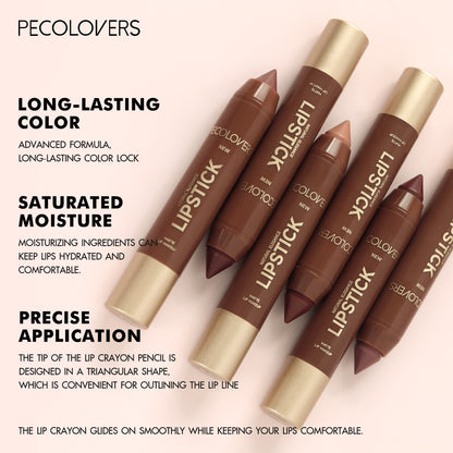 Red Lipstick Pencil Contouring Lipliner Outline Tint, Fine Tip Lip Liner, Sexy Brown Lip Crayon, Soft Mist Matte Pen
