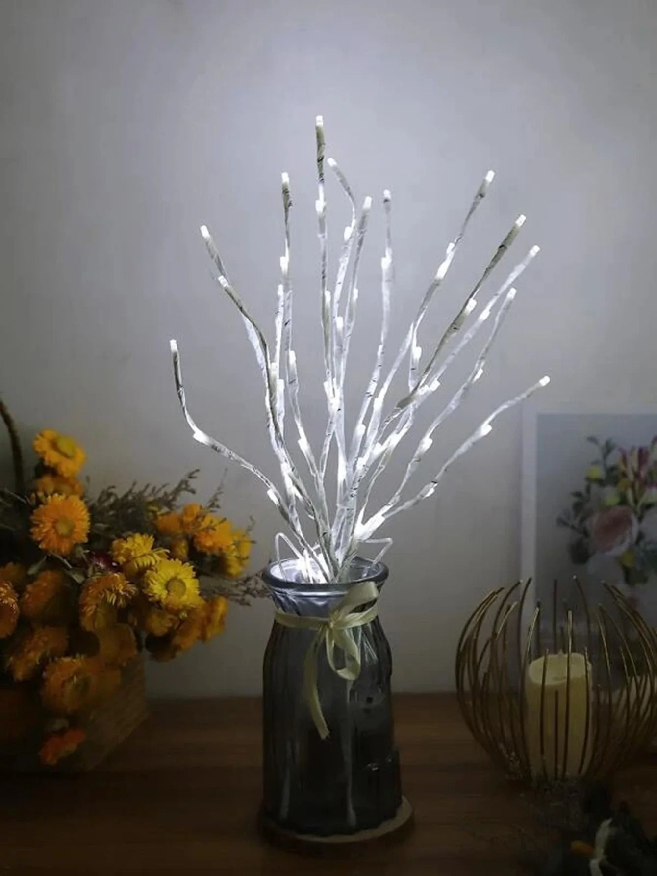 White Birch Branch Fairy Lights Battery Operated For Home And Outdoor Decor 1