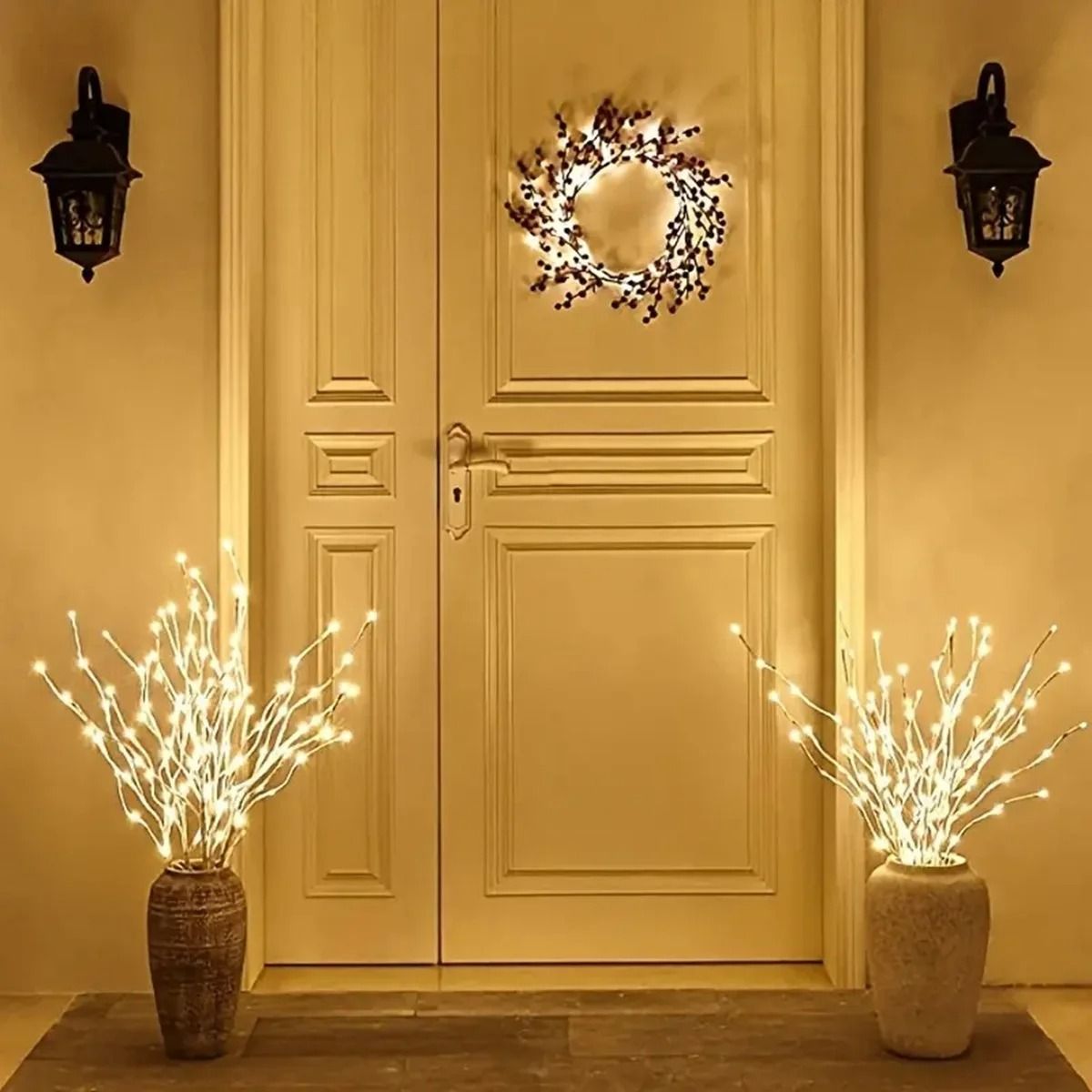 White Birch Branch Fairy Lights Battery Operated For Home And Outdoor Decor 2