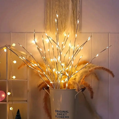 White Birch Branch Fairy Lights Battery Operated For Home And Outdoor Decor 4