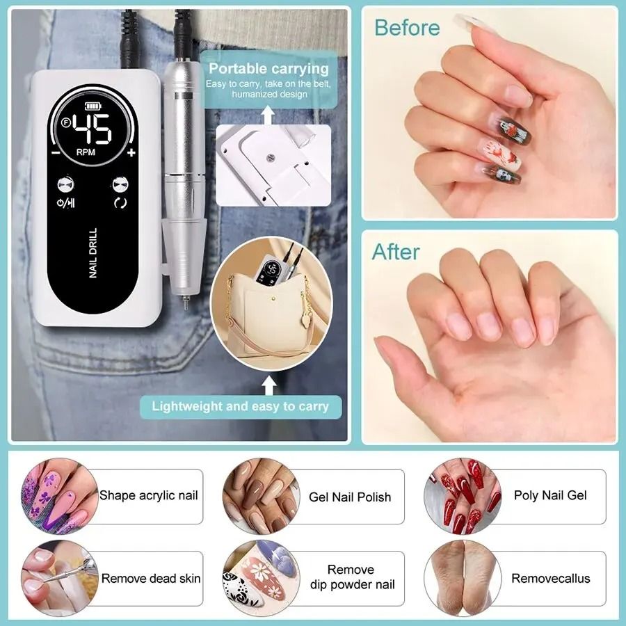 Professional Electric Nail Drill Machine For Salon And Home Use 3