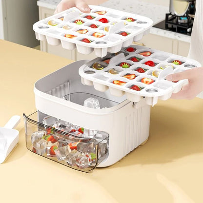 Fifty Cube Ice Mold With Press Top Lid Reusable Ice Maker Tray 3
