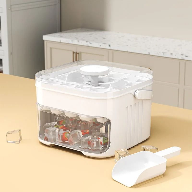 Fifty Cube Ice Mold With Press Top Lid Reusable Ice Maker Tray 7