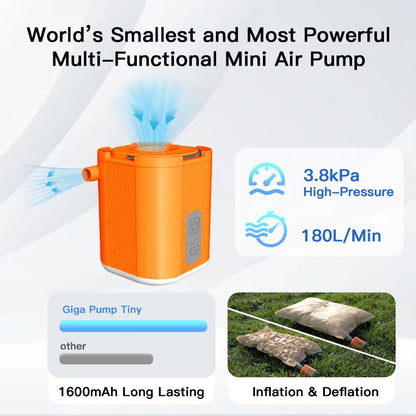 Aerogogo GIGA Pump Tiny 3in1 Mini Inflator  Portable Air Pump Deflator And Lantern 1