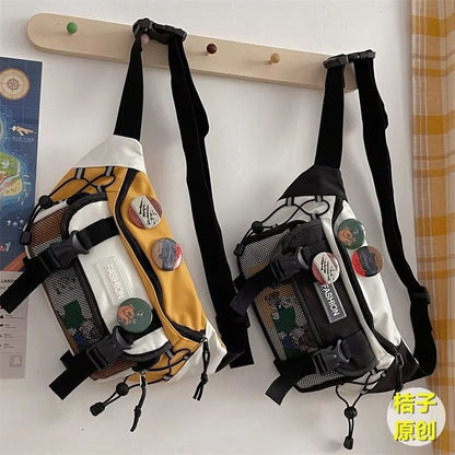 Compact Retro Unisex Crossbody Chest Bag – Japanese Tote-Style Waist Sling