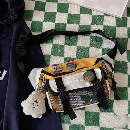 Compact Retro Unisex Crossbody Chest Bag  Japanese ToteStyle Waist Sling 15