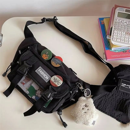 Compact Retro Unisex Crossbody Chest Bag  Japanese ToteStyle Waist Sling 17