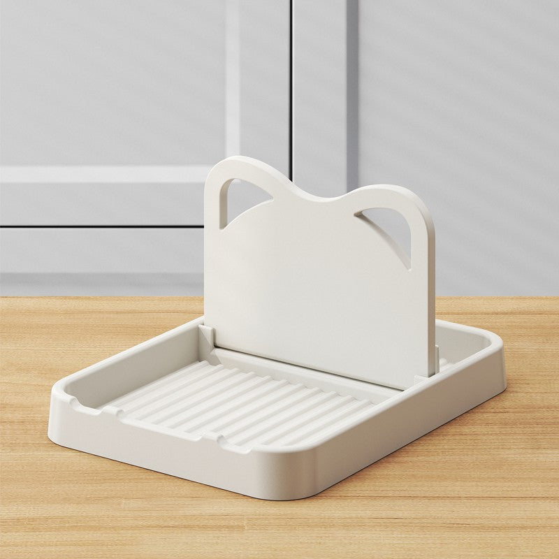 1 Pack Multipurpose Plastic Kitchen Countertop Cat Ear Utensil Holder, Spatula Pot Storage Rack for Organized Cooking
