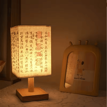 Oriental Dimmable Fabric Table Lamp