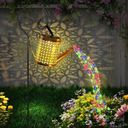 Solar Watering Can Light  Waterproof Hanging Garden Lantern With Fairy LED Cascade 5
