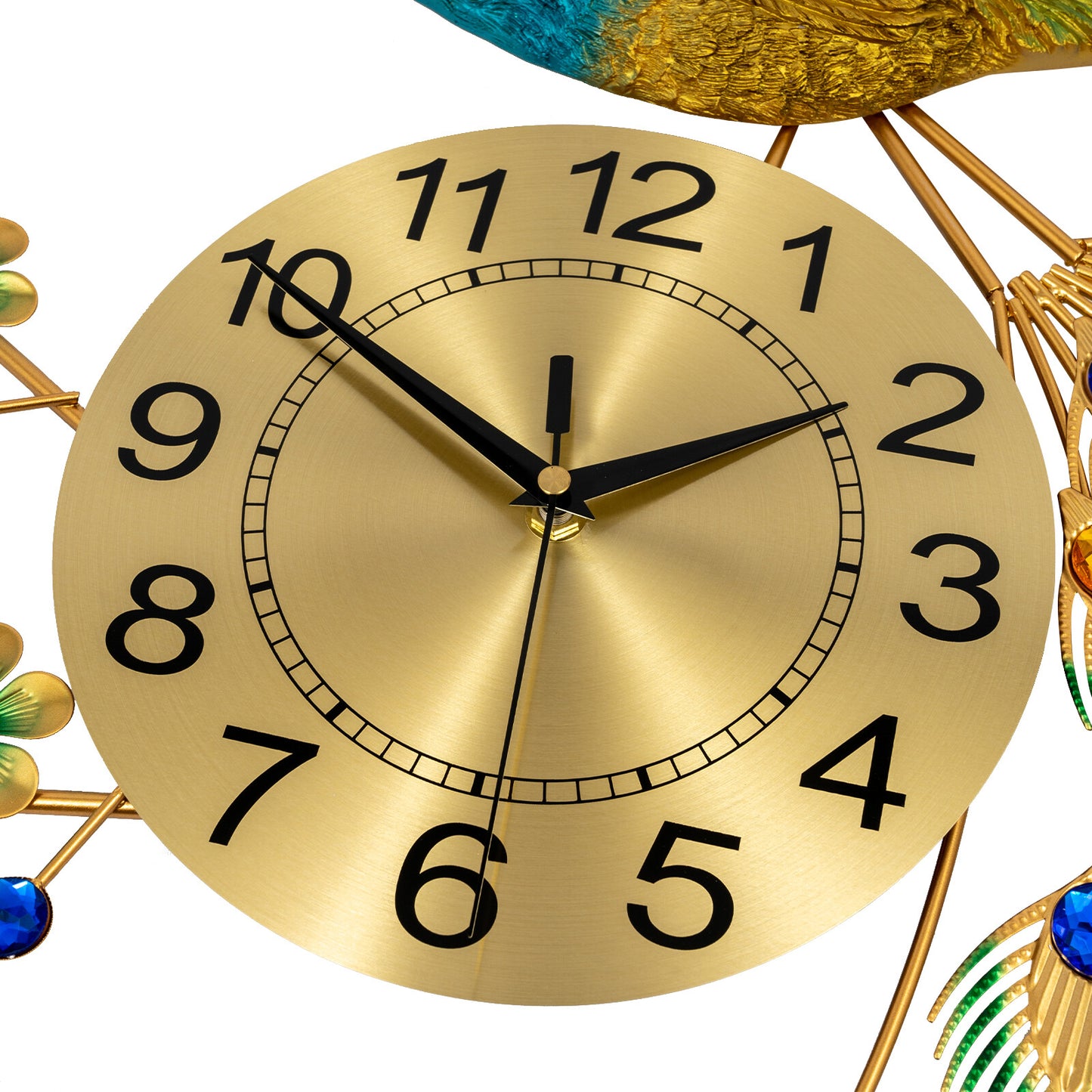Metal Luxury Peacock Large Wall Clock, 3D Wall Watch for Living Room, Elegant Home Decor Gift Accent Piece