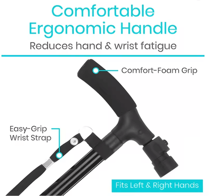 Collapsible LED Walking Cane With AntiSlip Base 2