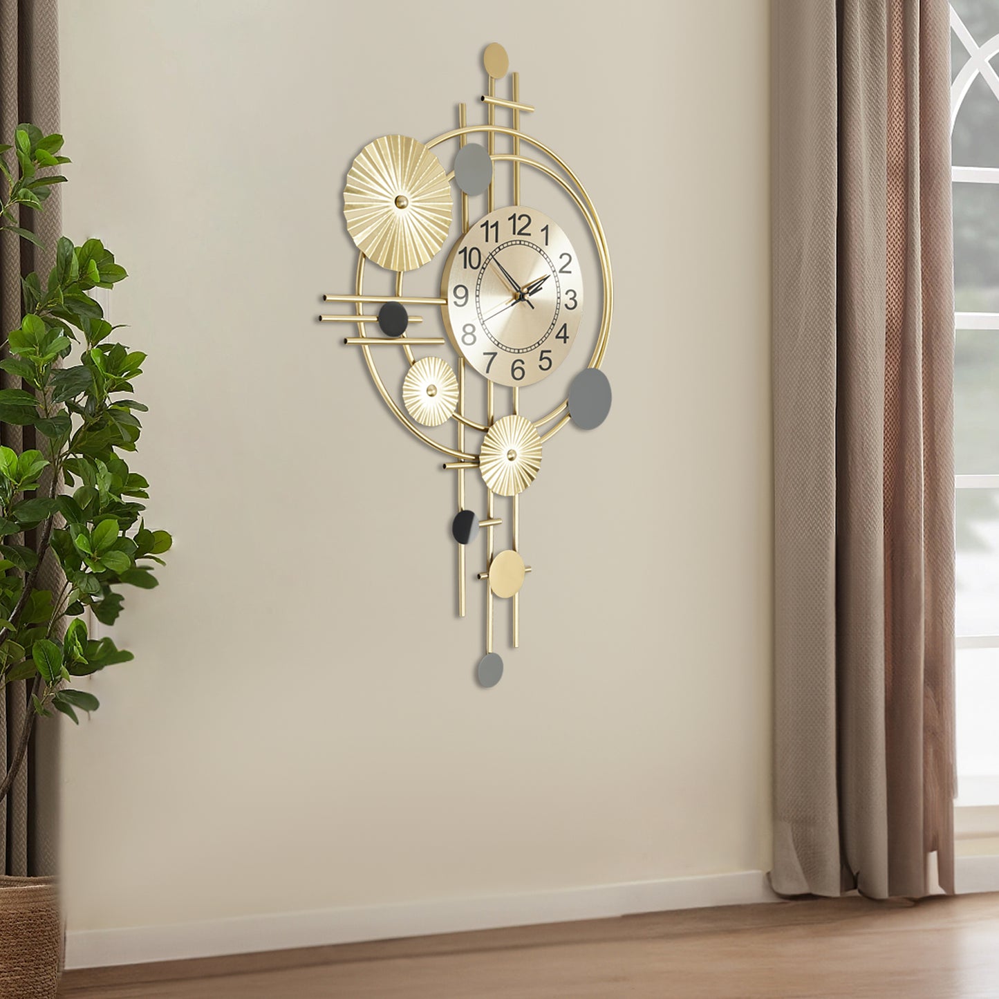 Modern Wall Clock Decorative Art, Silent Iron Wall Decoration Clock, Stylish Home or Office Wall Timepiece