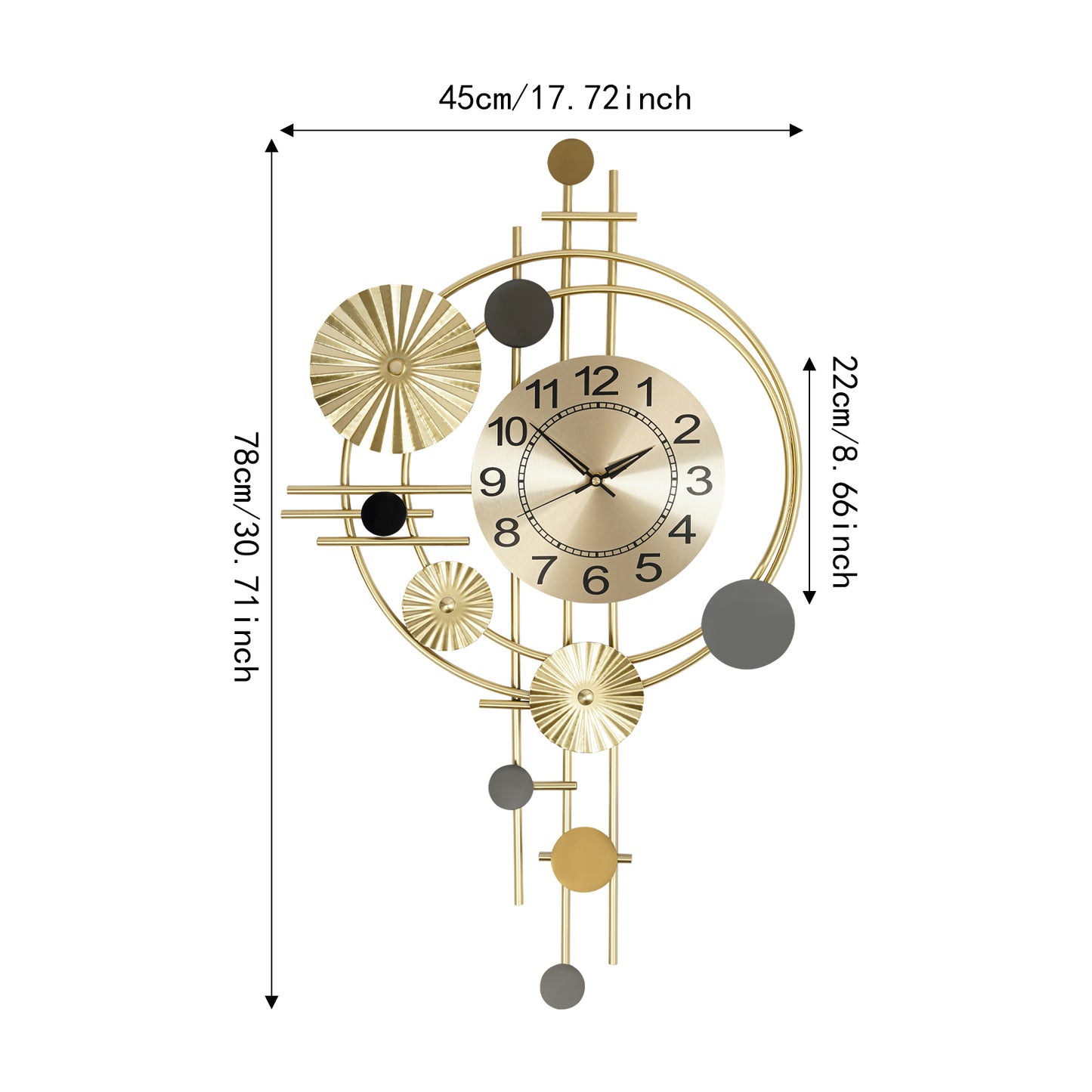 Modern Wall Clock Decorative Art, Silent Iron Wall Decoration Clock, Stylish Home or Office Wall Timepiece