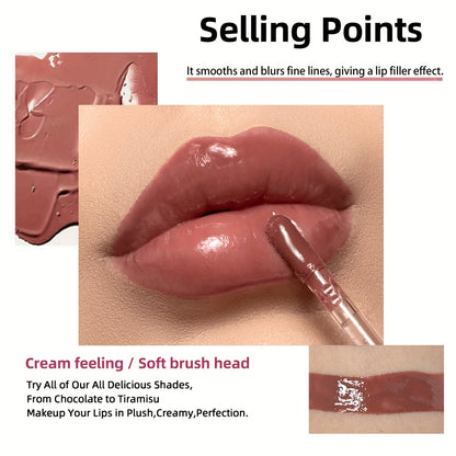 Plumping Moisturizing Gloss, Hydrating Crystal Lip Oil, Tinted Shades for All Skin Types, Instant Lip Hydration