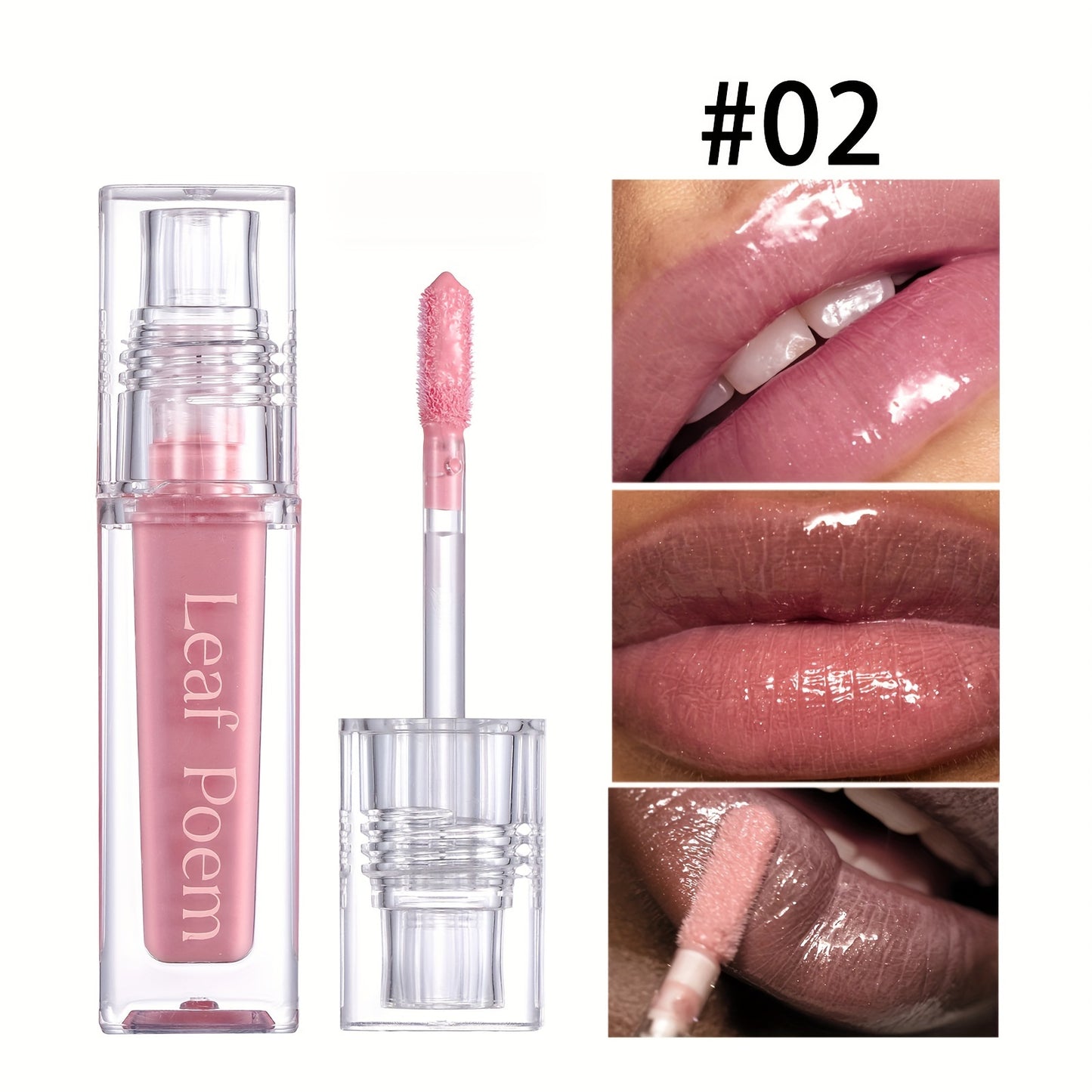 Plumping Moisturizing Gloss, Hydrating Crystal Lip Oil, Tinted Shades for All Skin Types, Instant Lip Hydration