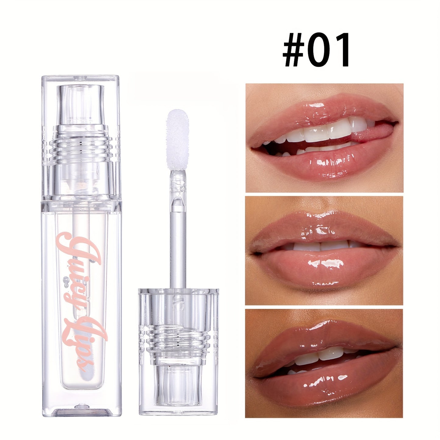 Plumping Moisturizing Gloss, Hydrating Crystal Lip Oil, Tinted Shades for All Skin Types, Instant Lip Hydration