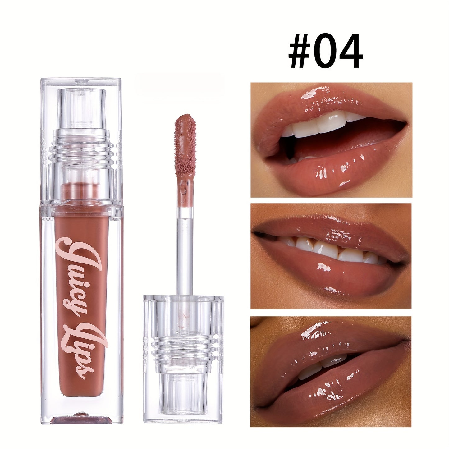 Plumping Moisturizing Gloss, Hydrating Crystal Lip Oil, Tinted Shades for All Skin Types, Instant Lip Hydration