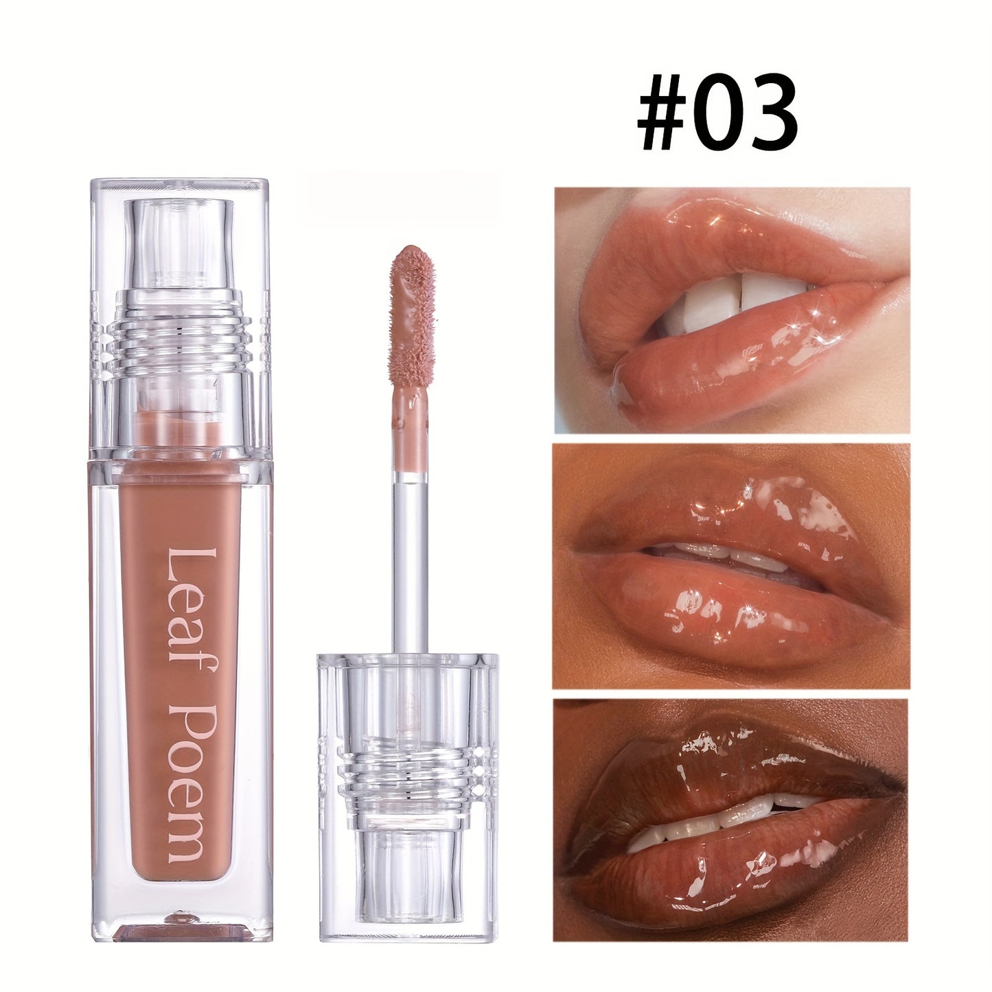 Plumping Moisturizing Gloss, Hydrating Crystal Lip Oil, Tinted Shades for All Skin Types, Instant Lip Hydration