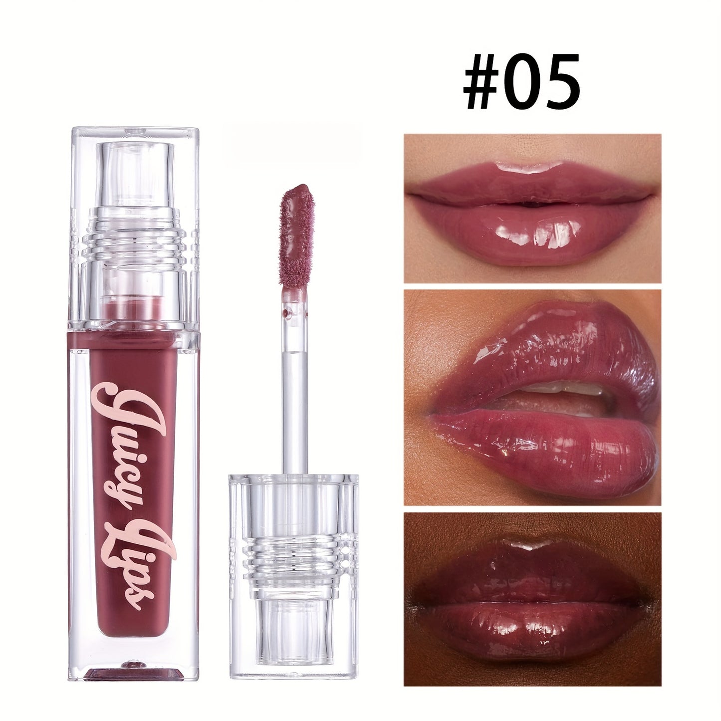 Plumping Moisturizing Gloss, Hydrating Crystal Lip Oil, Tinted Shades for All Skin Types, Instant Lip Hydration
