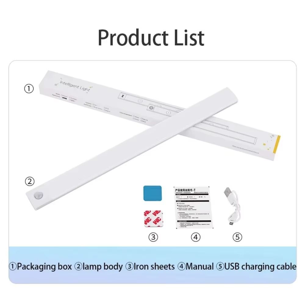 USB Rechargeable Motion Sensor LED Cabinet Light  Sleek Wireless  EasytoInstall Lighting For Home   5