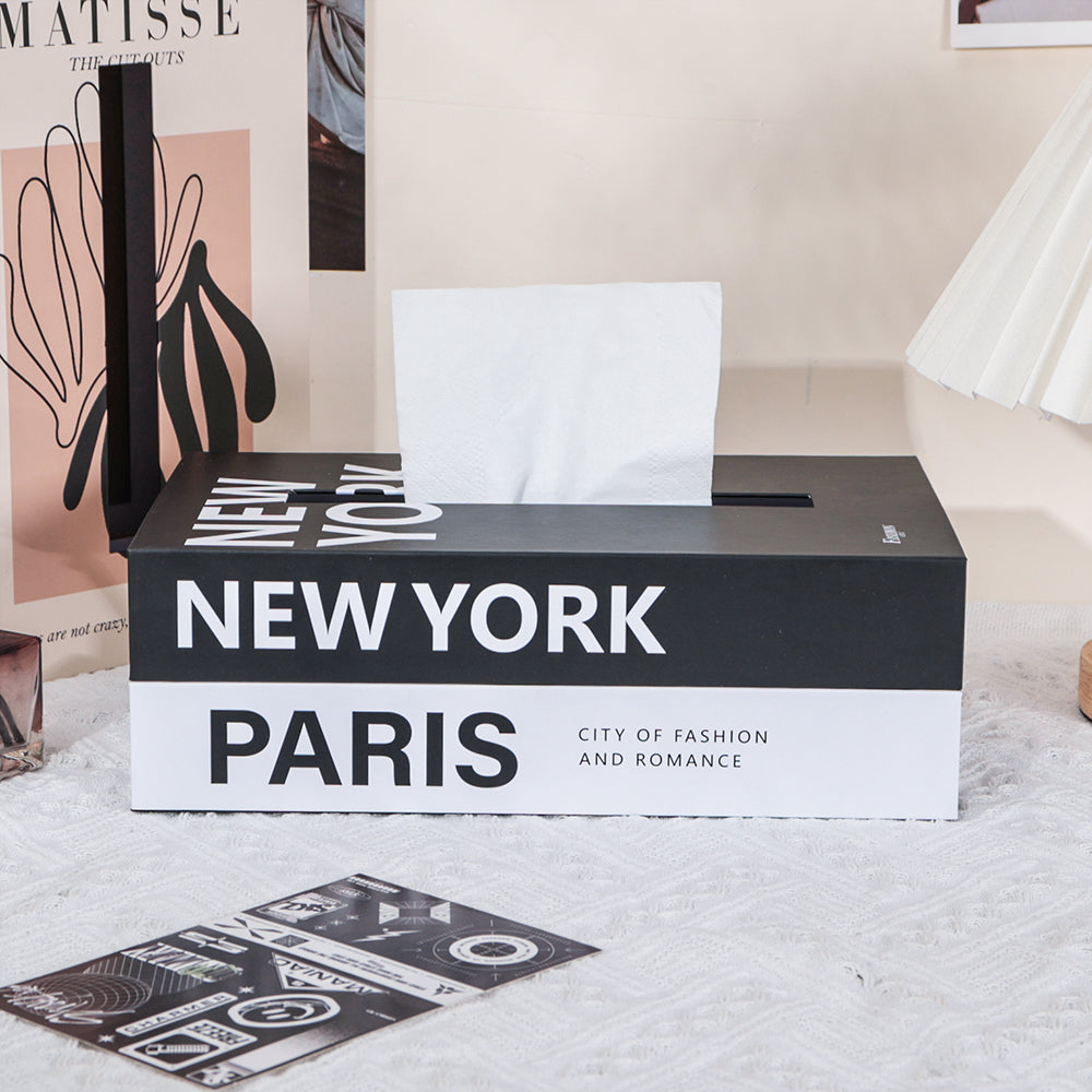 Luxury Book Style Tissue Box Cover, Elegant Napkin Holder Case for Home, Hotel, Office Decor