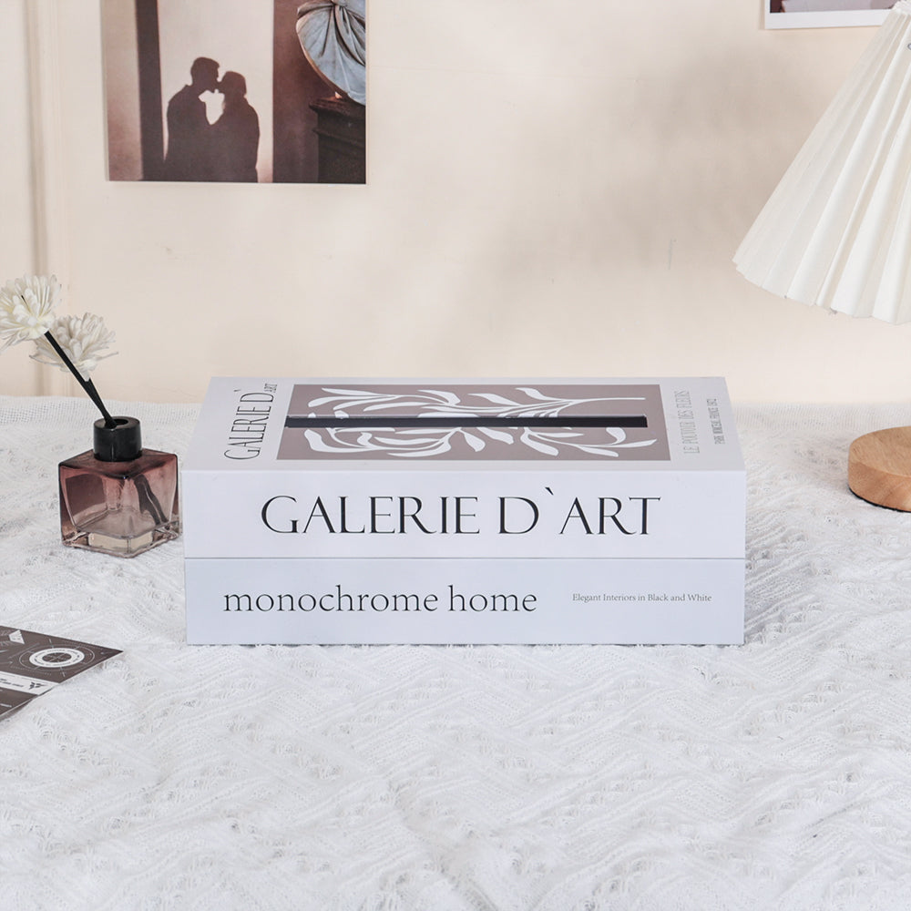 Luxury Book Style Tissue Box Cover, Elegant Napkin Holder Case for Home, Hotel, Office Decor