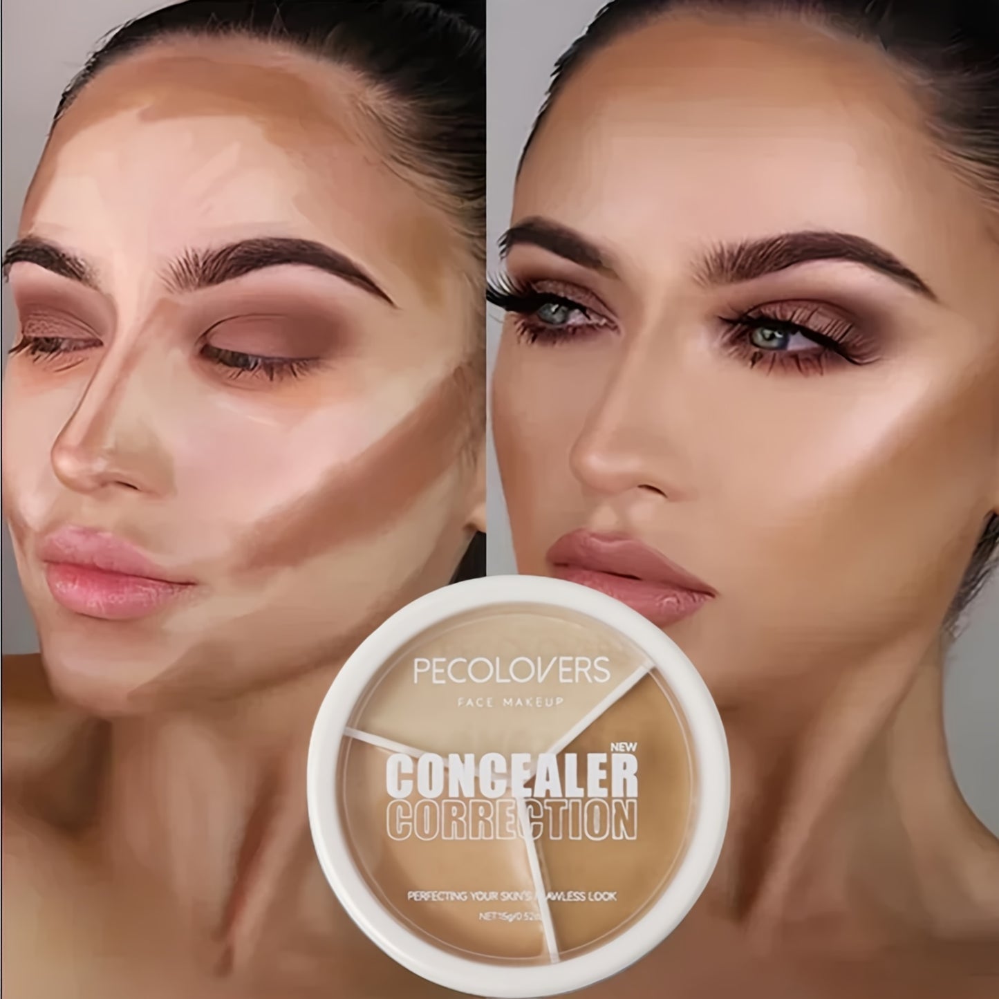 Waterproof Long Lasting Concealer Palette Cream Cover Spots Acne Marks, Dark Circles Moisturizing Foundation Face Makeup