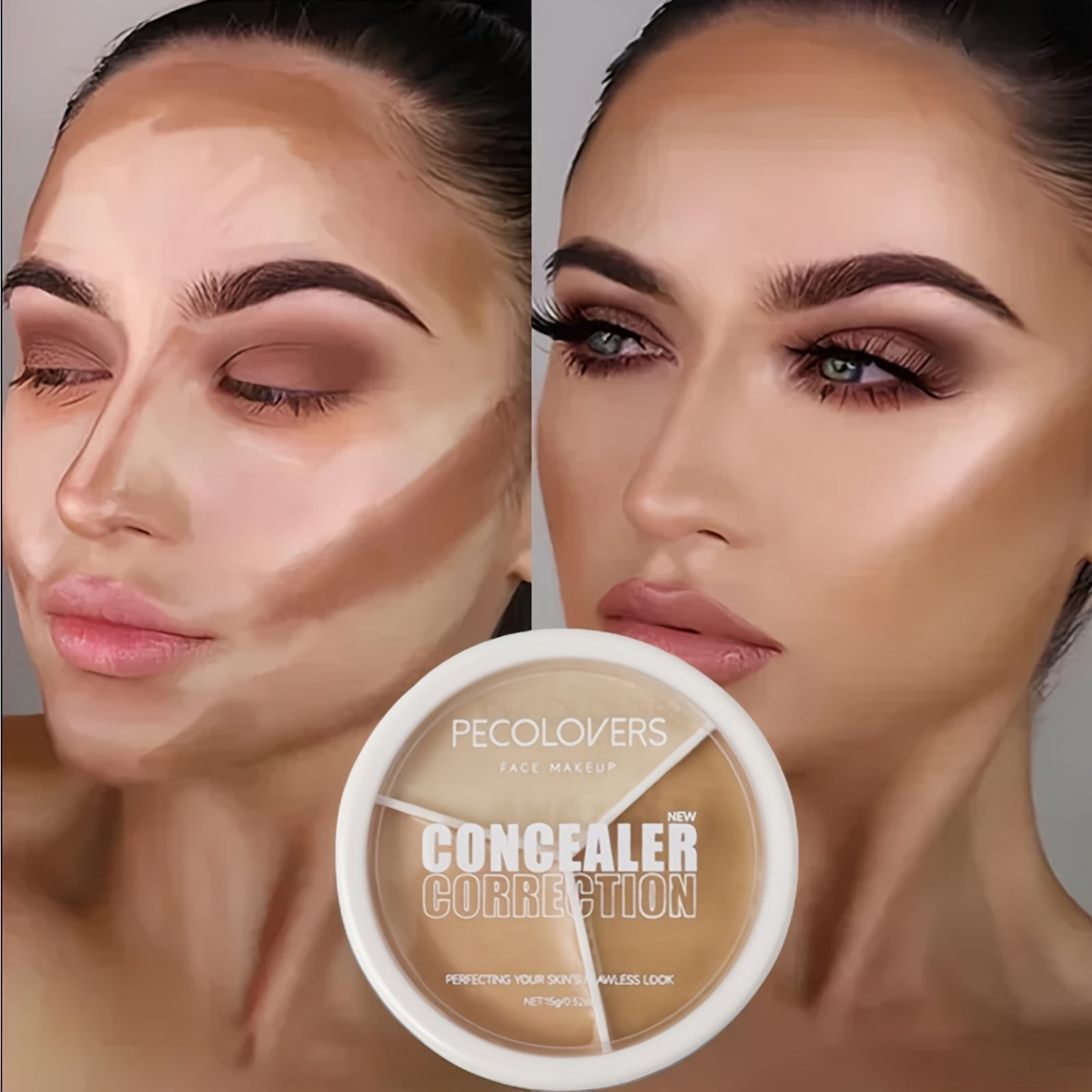 Waterproof Long Lasting Concealer Palette Cream Cover Spots Acne Marks, Dark Circles Moisturizing Foundation Face Makeup
