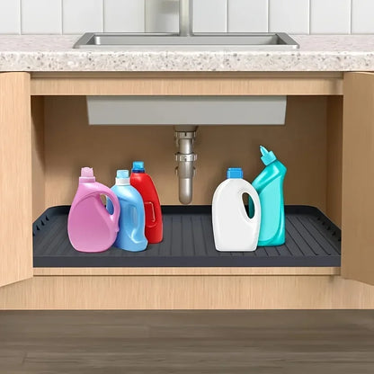 Durable Under-Sink Mat, Waterproof Drip Tray Liner for Kitchen & Bathroom Cabinets, Easy-Clean Storage Solution