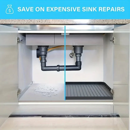 Durable Under-Sink Mat, Waterproof Drip Tray Liner for Kitchen & Bathroom Cabinets, Easy-Clean Storage Solution