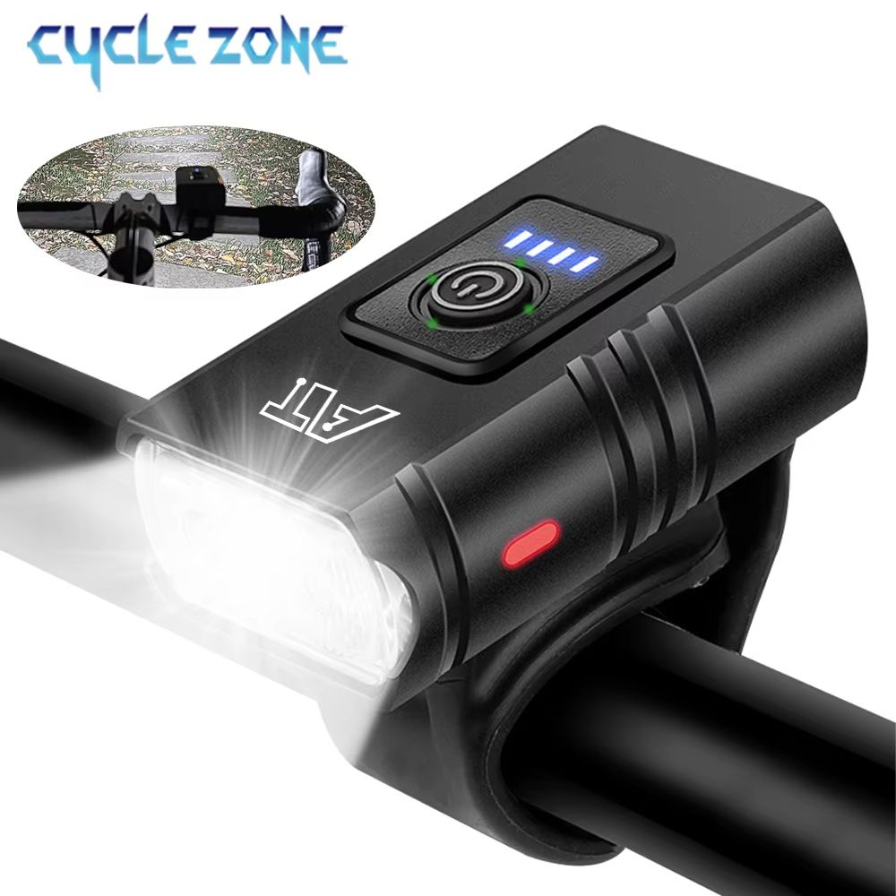 USB Rechargeable LED Bike Headlight – Waterproof, Easy-Mount Bicycle Front Light for Road & MTB Cycling
