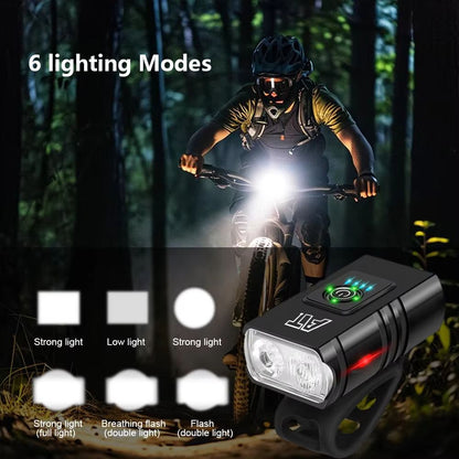 USB Rechargeable LED Bike Headlight  Waterproof EasyMount Bicycle Front Light For Road  MTB Cycling 2