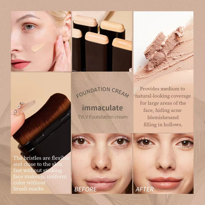 TVLV Eraser Foundation Stick  LongLasting Concealer  Liquid Foundation With BuiltIn Brush For Flawl 3
