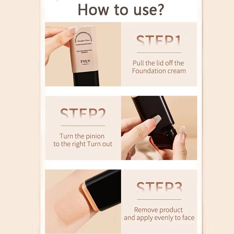 TVLV Eraser Foundation Stick  LongLasting Concealer  Liquid Foundation With BuiltIn Brush For Flawl 4