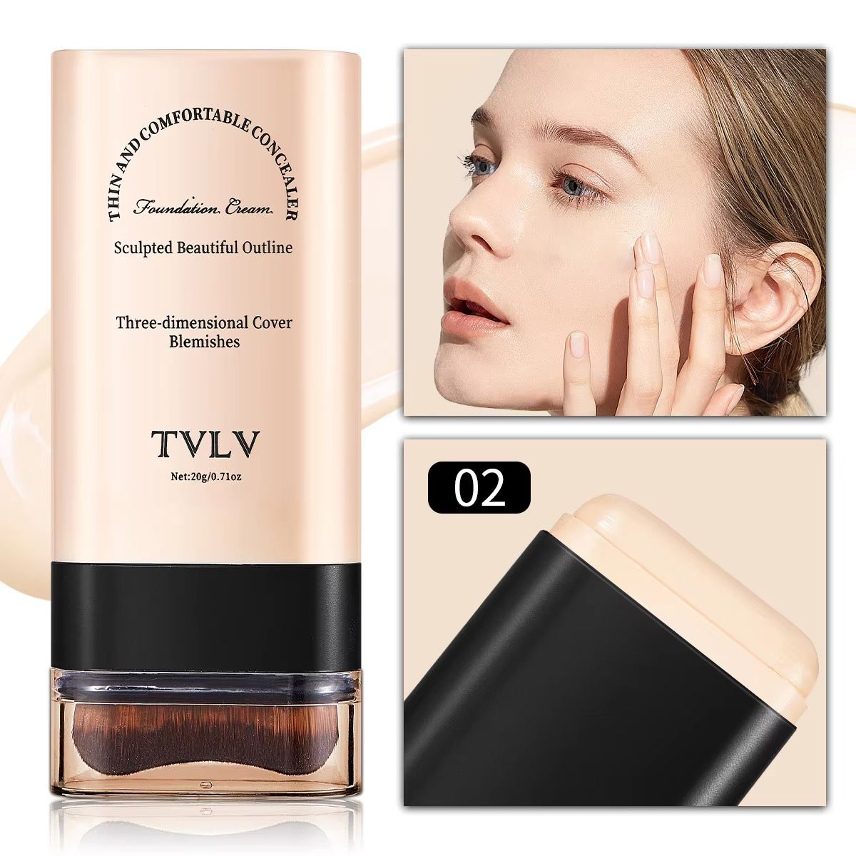 TVLV Eraser Foundation Stick  LongLasting Concealer  Liquid Foundation With BuiltIn Brush For Flawl 8