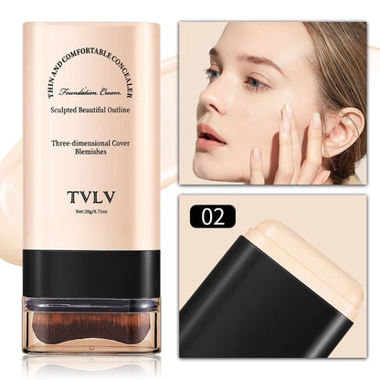 TVLV Eraser Foundation Stick  LongLasting Concealer  Liquid Foundation With BuiltIn Brush For Flawl 8