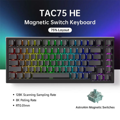 TAC75 HE Magnetic Switch Gaming Keyboard 75 Percent Rapid Trigger RGB Esports Wired Keyboard 10