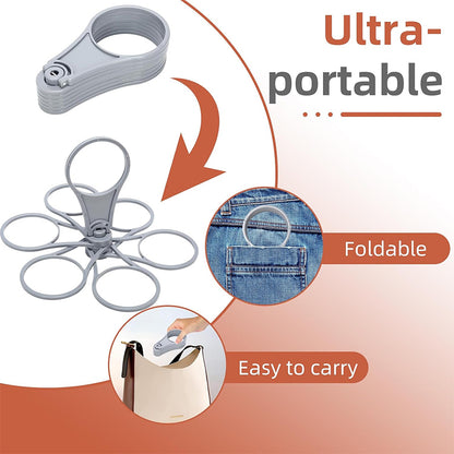 Foldable 6-Layer Reusable Drink Carrier with Handle, Portable Coffee Cup Rack & Bar Tool for Parties