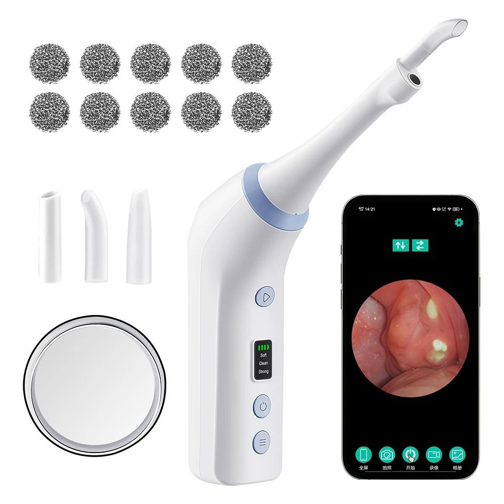 Electric Tonsil Stone Remover Tool With Visible Camera And Suction For Oral Care 1