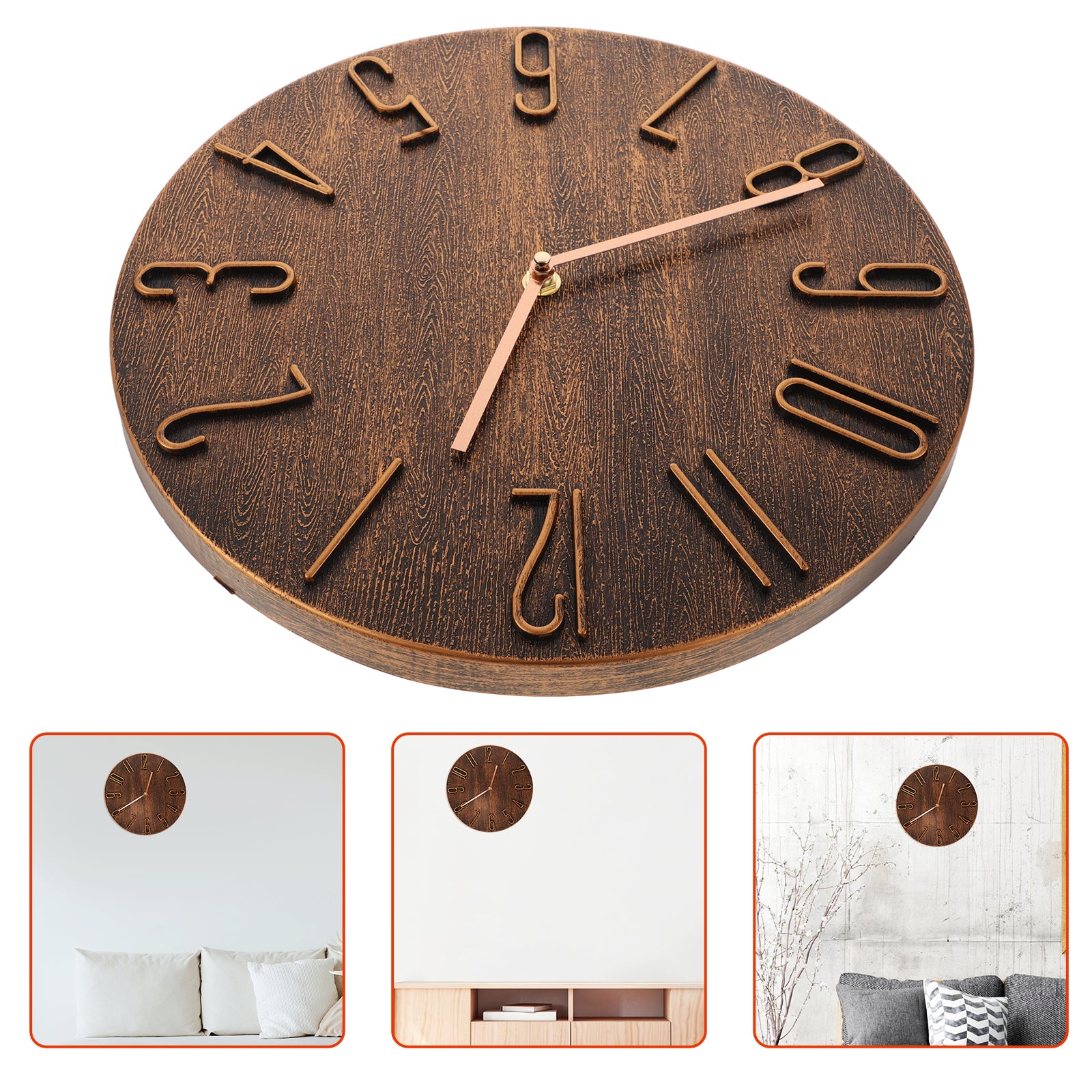 Modern Wall Clock Decor Living Clocks for Walls, Boho Clock for Office Kitchen Room, Waterproof Outdoor Design