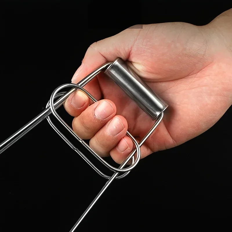 1-5PCS Stainless Steel Foldable Hot Dish Clamp, Anti-Scald Bowl Clip, Plate Pot Gripper, Kitchen Utensil Holder Tool