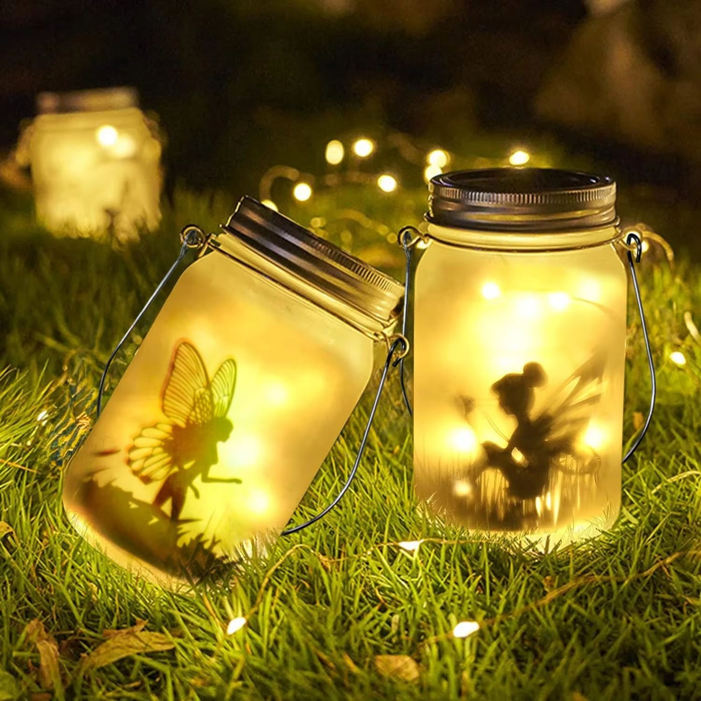 Solar Mason Jar Lantern  Waterproof Hanging Fairy Light For Garden Patio  Lawn Outdoor Decoration 4