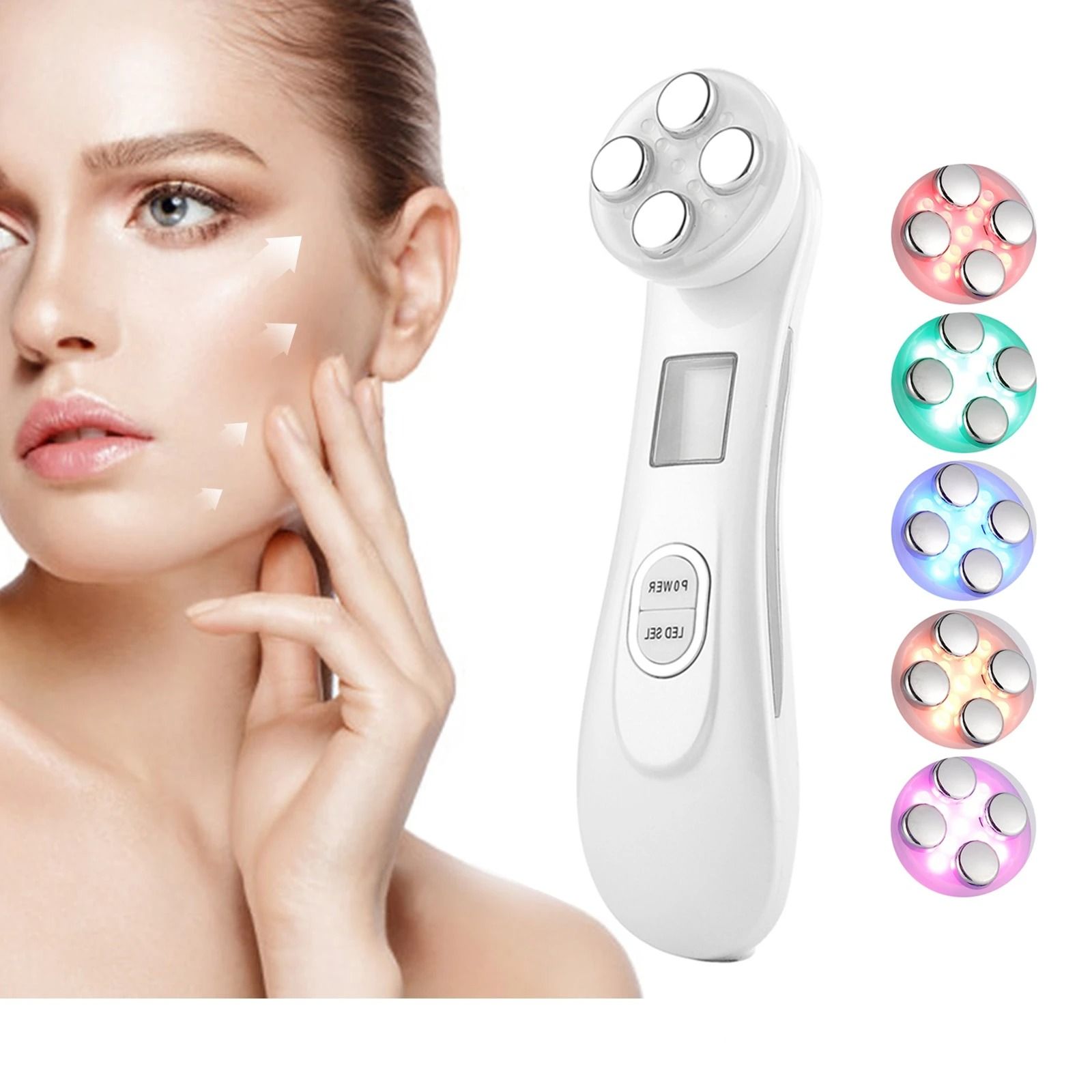 5 in 1 LED RF EMS Face Massager for Skin Lifting and Wrinkle Removal