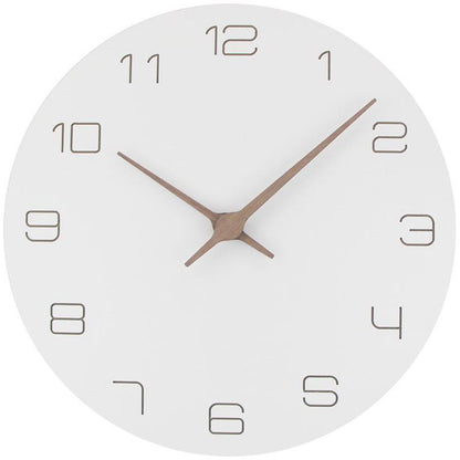 Oversized Wall Clocks Operated Wooden, Silent Non Ticking Wood Clock, White Modern Minimalist Hanging Decor