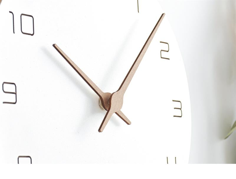 Oversized Wall Clocks Operated Wooden, Silent Non Ticking Wood Clock, White Modern Minimalist Hanging Decor