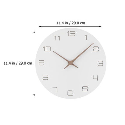 Oversized Wall Clocks Operated Wooden, Silent Non Ticking Wood Clock, White Modern Minimalist Hanging Decor