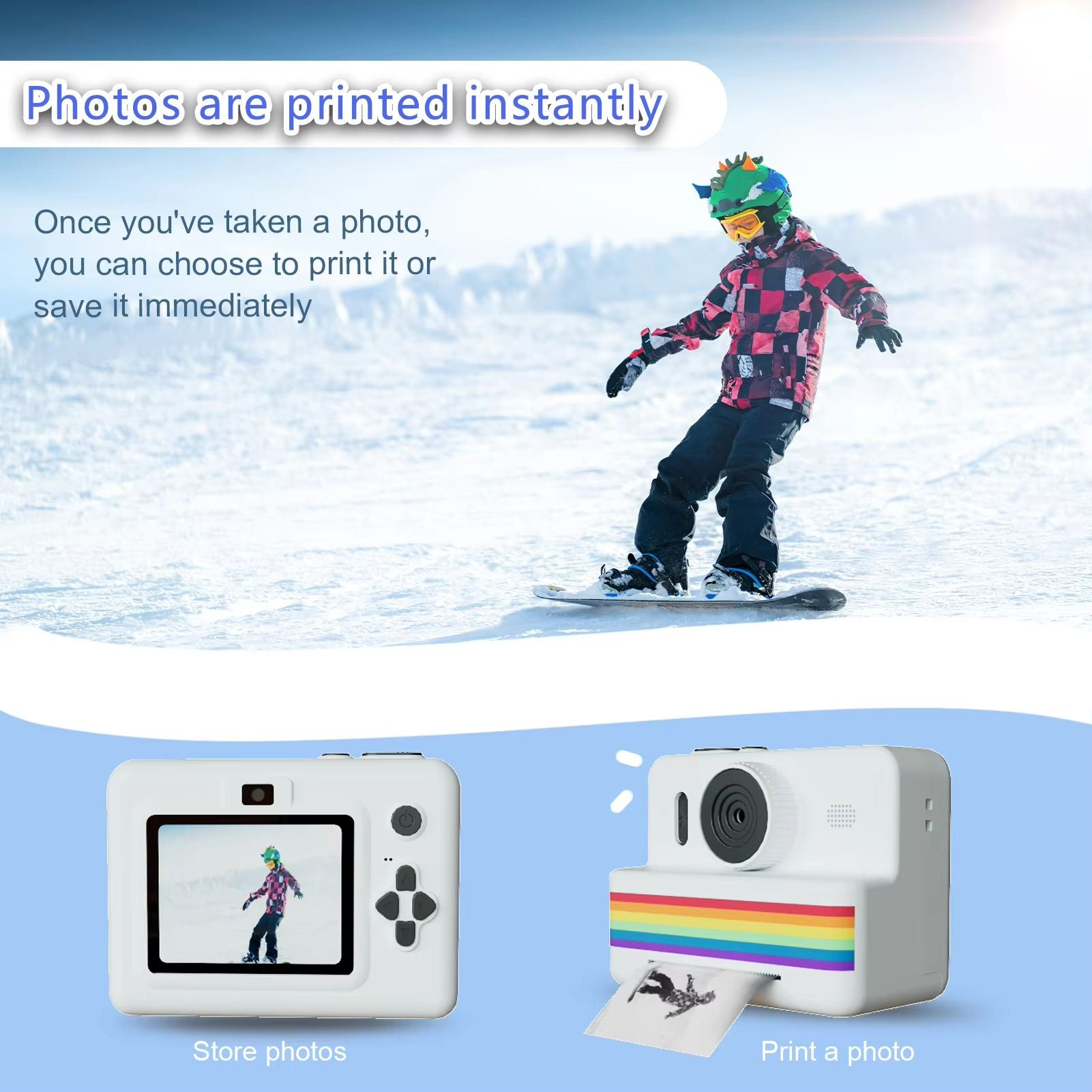 Kids Digital Camera With Instant Print  Mini HD Photography  Thermal Printer For Children 1